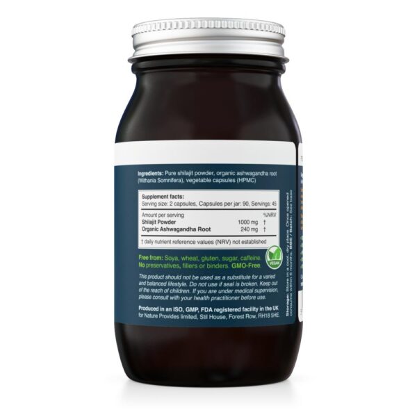 Ayurvedic Shilajit + Organic Ashwagandha 90's - Image 3